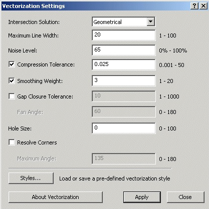 Getting Better Vectors - Vectorization Settings