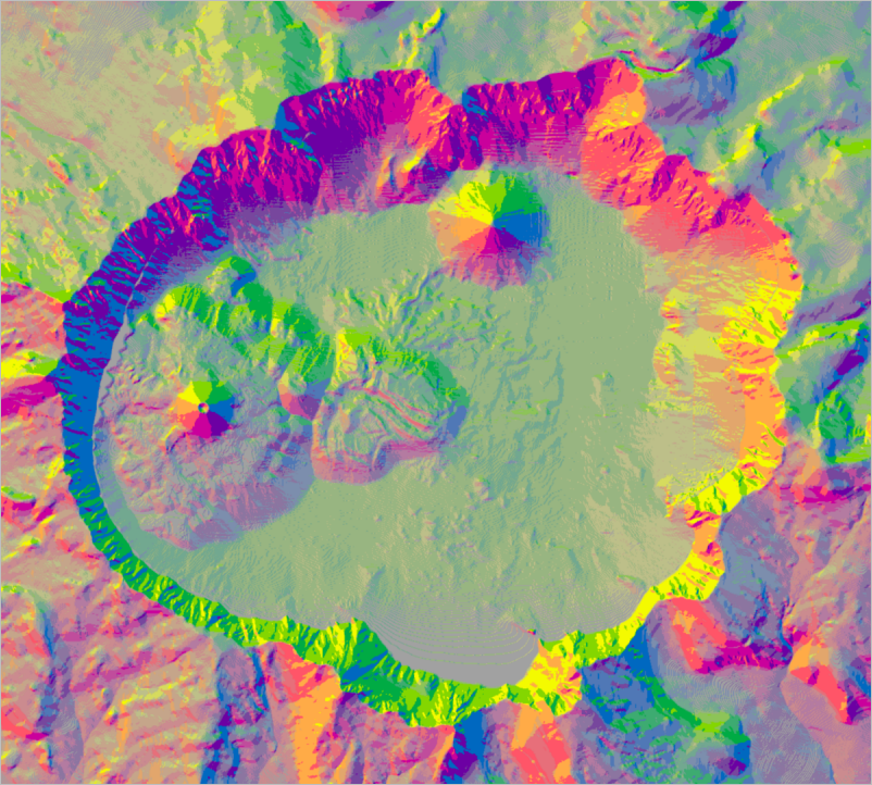 Features shown with the aspect-slope colors