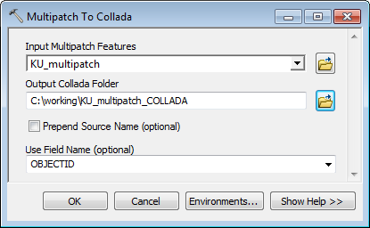 multipatch to collada read a feature class