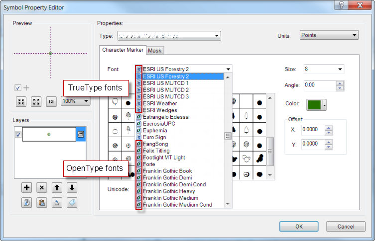 Fonts in ArcGIS Symbols - Figure 5