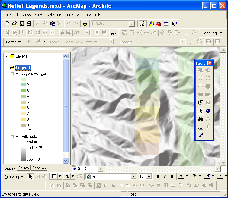 Editing the legend polygon's location in ArcMap