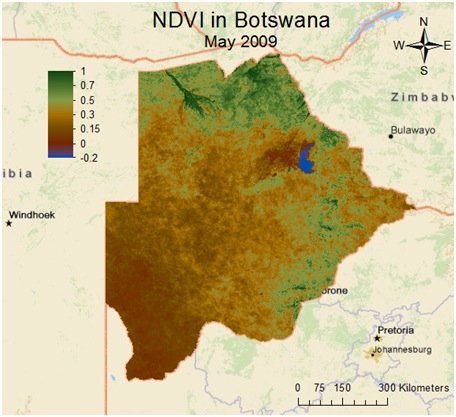 NDVI in Botswana