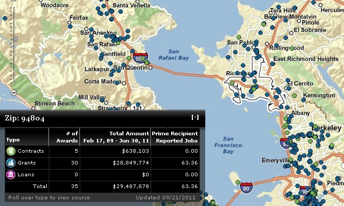 The recovery.gov mapping app lets people visualize recovery projects in their neighborhood.