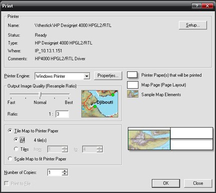 print dialog box