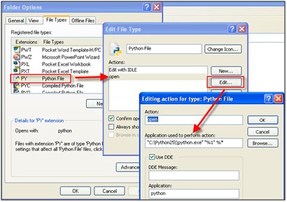 File Type dialog boxes in Windows XP