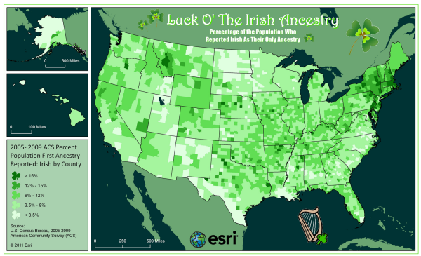 Celebrating St. Patrick's Day with maps | ArcGIS Blog